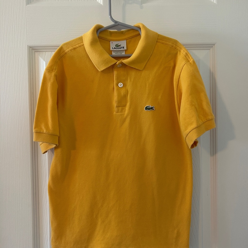Lacoste Kids Yellow Polo Shirt Size 14